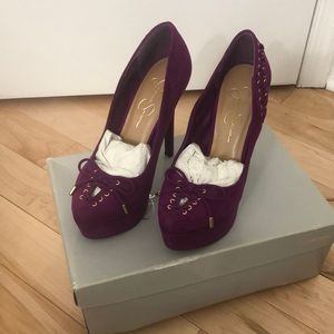 Jessica Simpson Faux suede high heel pumps.